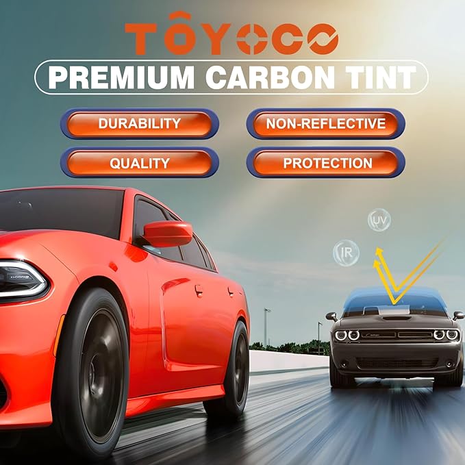 Car Window Tint Film-50% VLT Premium Cabon Tinting Roll | 24IN x 25FT| UV Shielding| Heat Resistance| Enhanced Privacy| Scratch Resistant| Professional Quality Window Tint Film for Auto