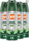 OFF! Deep Woods Insect Repellent Aerosol, Dry, Non-Greasy Formula, Bug Spray with Long Lasting Protection from Mosquitoes and Ticks, 4 Oz, 4 Count