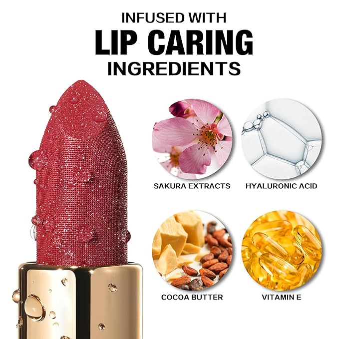 FOCALLURE Glisten Opal Shine Lipstick, High Impact Lip Color, Moisturizing Tinted Lip Balm, Lightweight & Hydrating Formula for Lip Care, SWEET KARMA