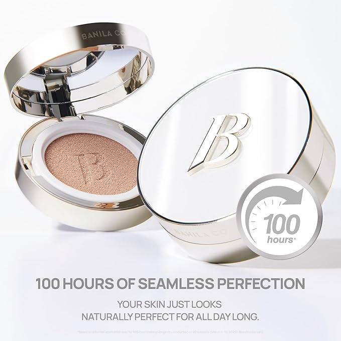 BANILA CO Covericious Ultimate Cover Cushion | Up to 100HR Long-Wear Foundation | 20 Shades for All Skin Tones | Matte & Lightweight Finish | Korean Cushion Foundation (14g / 0.49 oz), 32N OAT