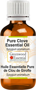 Greenwood Essential Pure Clove Essential Oil (Syzygium aromaticum Steam Distilled 50ml (1.69 oz)