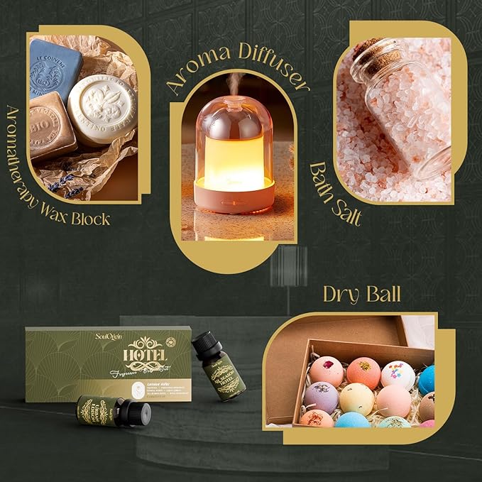 Hotel Diffuser Oils Gift Set, Hotel Collection Fragrance Oil, Luxury Scent Essential Oils Set for Diffuser Home, Inspired by The Four Season and More Scents, Gift for Women and Men