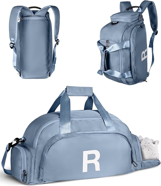 Teen Girls Gifts Trendy Stuff, Initial Gym Bags with Shoe Compartment, Dance Bag for Girls, Monogram Kid Overnight Bags, Small Travel Duffle Tote-Perfect for Ballet Yoga Sport (Letter R)