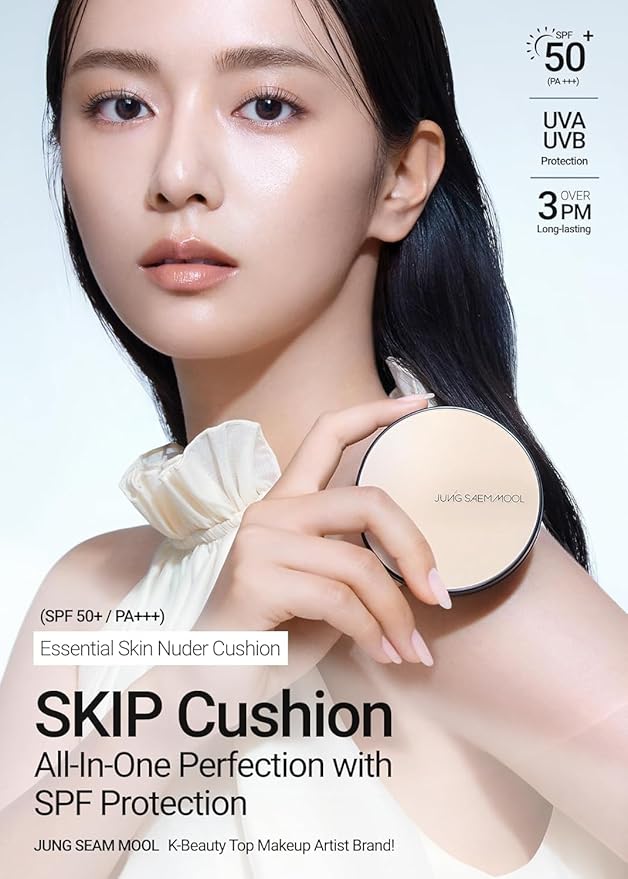 JUNG SAEM MOOL [ SPF ] Essential Skin Nuder Cushion (19 Pink Light) | Refill Not Included (0.49 Fl Oz) | SPF50 Broad Spectrum | Natural Finish | Makeup Artist Brand