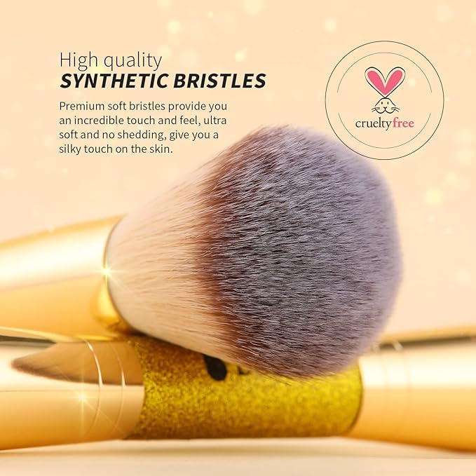 DUcare Foundation Powder Brush Double Ended Blush Makeup Brushes, Duo Bronzer Blush ideal for cream or powder