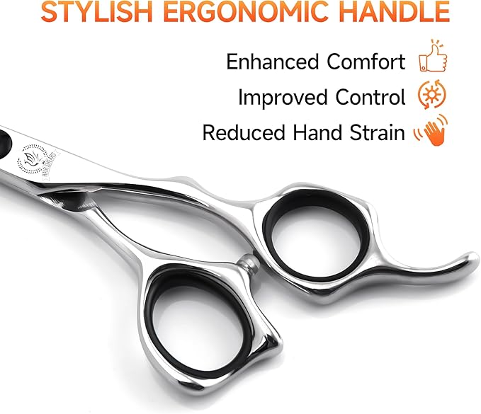 Fenice Peak Professional Hair Thinning Scissors 6'' Barber Texturizing Shears with Sharp Razor Edge 440C Thinner Hair Scissors with Ergonomic Design for Salon and Home User.