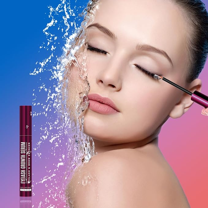 Eyelash Growth Serum, Eyelash Serum for Fuller, Thicker and Longer-Looking Lashes, Advanced Lash Enhancement Natural Formula Vegan Cruelty-Free 5ML