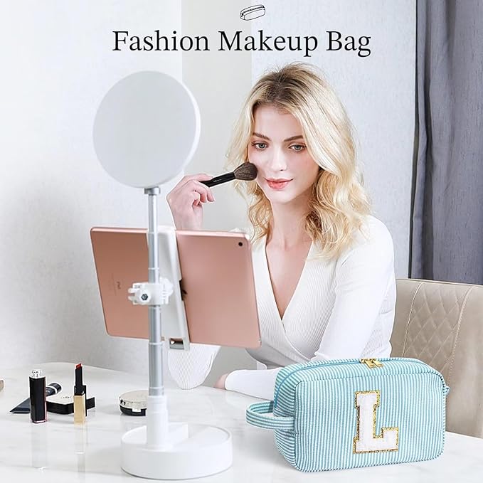 YOOLIFE Valentines Day Gifts - Valentines Day Gifts for Her, 20th 30th 40th 50th 60th Birthday Gifts for Women, Personalized Gifts for Wife Girlfriend Mom Best Teacher Sister, Initial Makeup Bag A