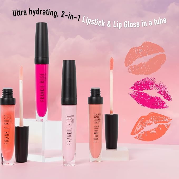 Frankie Rose Cosmetics Lip Gloss | Non-Sticky Formula, Long Lasting Lip Shimmer, Bold Pigment & Hydrating Gloss for Lips, Deception Glossy Lip Gloss, 20g