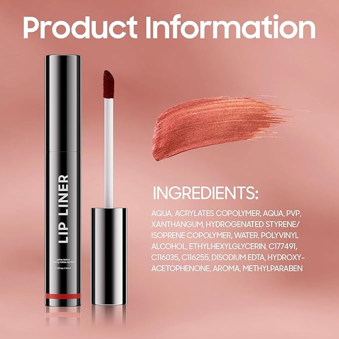 OETUIOW Lip Stain, Lip Gloss Lightweight Waterproof Stay on All Day, Smudge-proof Natural Finish, Vegan & Cruelty-Free, Stocking Stuffers for Teen Girls (Nude)