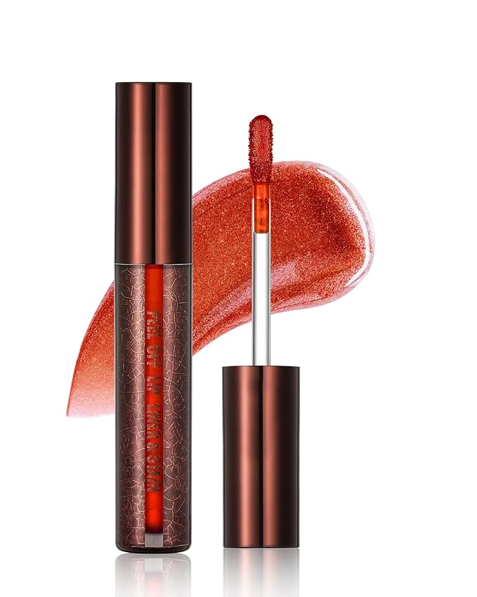 Peel Off Lip Liner Stain, Long Lasting Waterproof Transfer-Proof Lip Tint Stain Peel Off, Non-stick High Pigmented Lip Gloss Lipliner Tattoo, Liquid Tinted Lipstick, Lip Makeup Gift for Women Girl-03