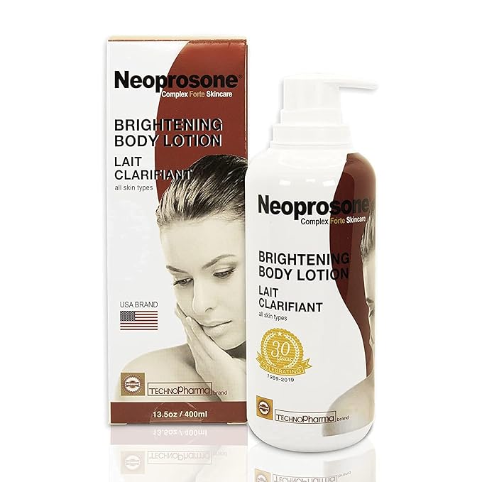 Neoprosone Brightening Body Lotion 400ml - For Dark Spots, Skin Brightening and Anti-Oxidant Properties, with Vitamin c and Alpha Arbutin Complex