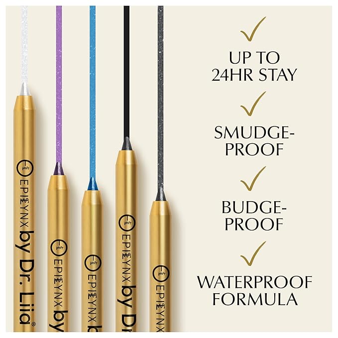 EPILYNX Eyeliner Pencil - Long Lasting Smudge Proof & Waterproof Eyeliner Pencil - Eye Liner Pencils - Hypoallergenic, Vegan, Gluten-Free Eye Pencil - Blackest Black, 1.2ml