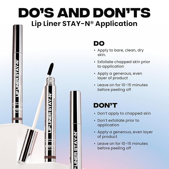 Sacheu Lip Liner STAY-N Peel Off Lip Stain — Long Lasting Matte Lip Tattoo Transfer Proof Lipstain Infused with Hyaluronic Acid & Vitamin E for All Skin Types — Vegan & Cruelty-Free, PLUMped