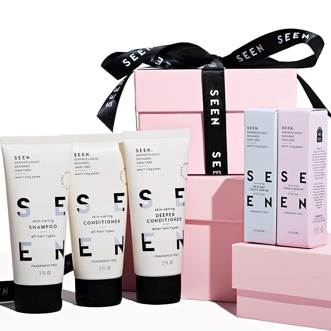 SEEN Discovery Kit - Scented- Non-Comedogenic & Formulated without SulfatesHair Set- Dermatologist-Developed - Safe for Sensitive & Acne Prone Skin