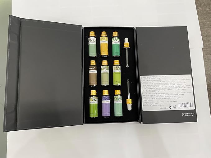 PHATOIL 9PCS Premium Quality Essential Oils Set for Soap Making Diffusers, 10ml/0.33fl. oz Fragrance Oils, Long Lasting Scents, Ideal Gift Set for Friends and Families