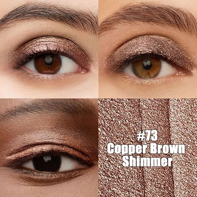 Kaely Cream Eye Shadow Sticks, Copper Brown Shimmer Eyeliner Pencil Eyeshadow Palette Makeup, Eye Highlighter Brightener Stick for Older Women Waterproof Pigmented, sombras para ojos, New-73