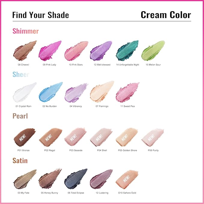 Oulac Bronze Cream Eyeshadow also for Highlighter Large Capacity Highly Pigmented Eye Shadow Waterproof &Long Lasting with Moisturizing Formula P01
