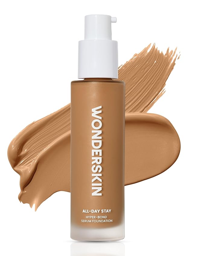 Wonderskin Hyper-Bond Serum Foundation – Waterproof, Transfer-Proof, 24HR Longwear Face Makeup with Niacinamide & Hyaluronic Acid – Lightweight, Natural Finish, Vegan & Cruelty-Free (Afterglow)