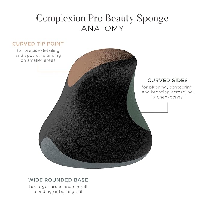 Original Beauty Blender Makeup Sponge Applicator for Powder, Cream & Liquid, Beauty Tools Puff, Streak Free Application, Vegan, Cruelty Free Made in USA, Black (3 Pieces)