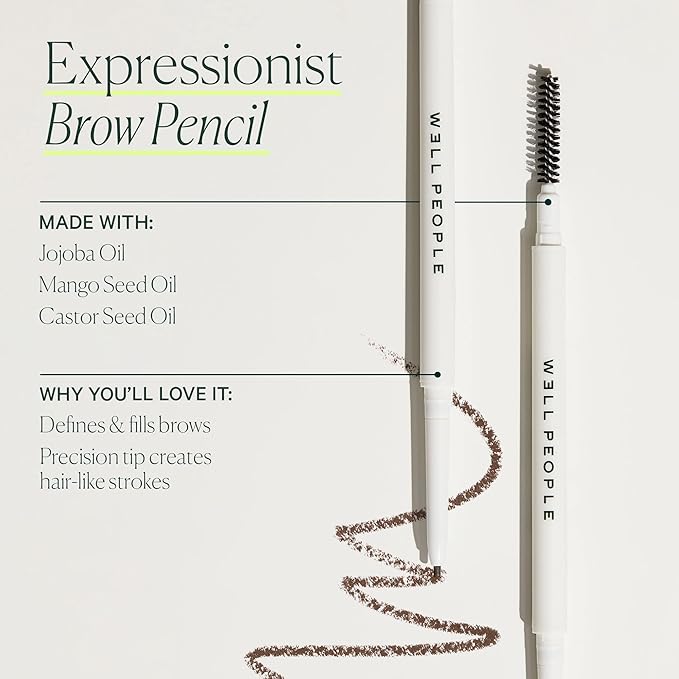 Well People Expressionist Brow Pencil, Defining Brow Pencil For A Natural Finish, Ultra-fine Tip For Total Precision, Vegan & Cruelty-free, Taupe