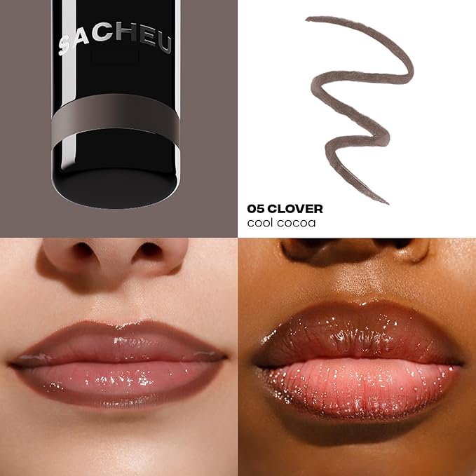 Sacheu Lip Liner STAY-N Peel Off Lip Stain — Long Lasting Matte Lip Tattoo Transfer Proof Lipstain Infused with Hyaluronic Acid & Vitamin E for All Skin Types — Vegan & Cruelty-Free, Deep Bundle