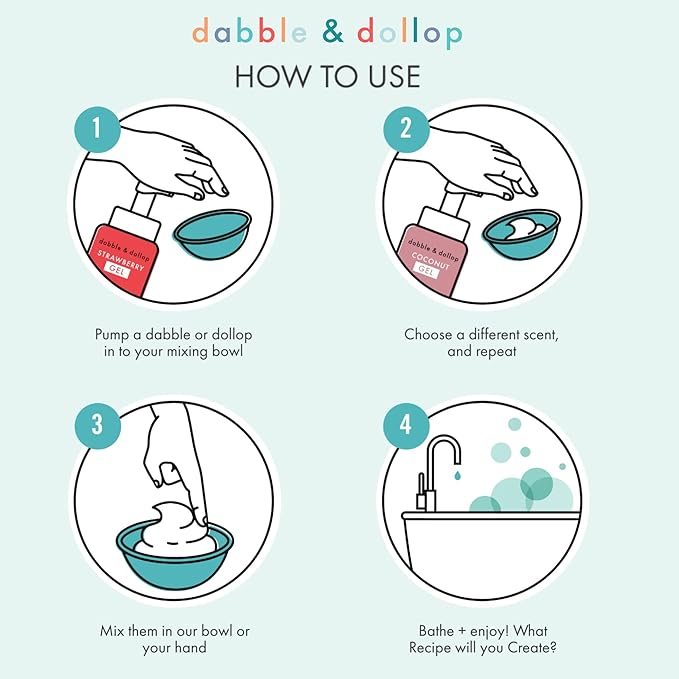 Dabble & Dollop Tangerine + Vanilla Body Wash & Shampoo – 3-in-1 Natural Bubble Bath for Kids, No Parabens or Sulfates, Vegan, Gluten-Free, Tear-Free (2-Pack)