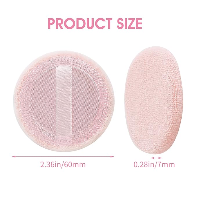 Sibba 12 PCS Blush Loose Powder Puff Face Setting Body Makeup Soft Velour Sponge Beauty Blender Make Up Mini Portable Finger Applicator Holder Small Fluffy Highlighter Facial Cosmetic Cushion Women