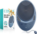 COSLUS Silicone Face Scrubber for Men: 5 Cleansing Modes Facial Cleansing Brush for Beard Care, Sensitive Skin - Deep Cleansing & Gentle Exfoliating, Waterproof Portable for Shower & Travel, Navyblue