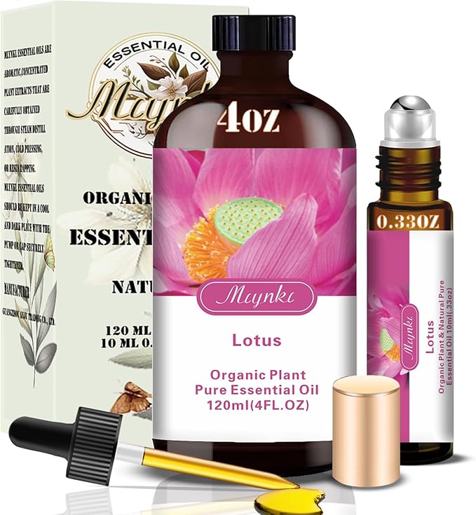 Lotus Fragrance Oil-Lotus Essential Oil 4.33oz (130ml)-100% Pure Natural Scent for Diffusers, Candles, Soap Making & Aromatherapy-Relaxing Home & Gift Essential Oil for Bath, Massage