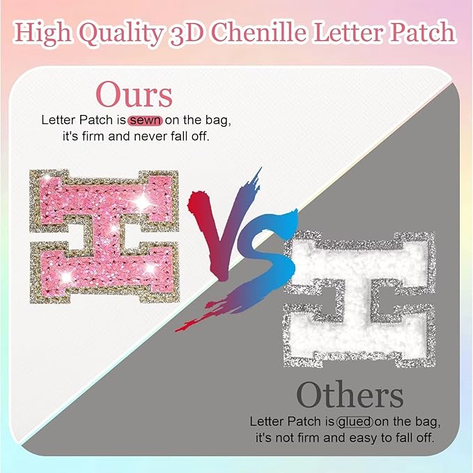 Glitter Initial Letter Makeup Bag, Small Personalized Sequins Letters PU Leather Cosmetic Bag Portable Waterproof Makeup Zipper Pouch, Shine Handbag Organizer Travel Bag Gifts for Women&Girls(White-F)