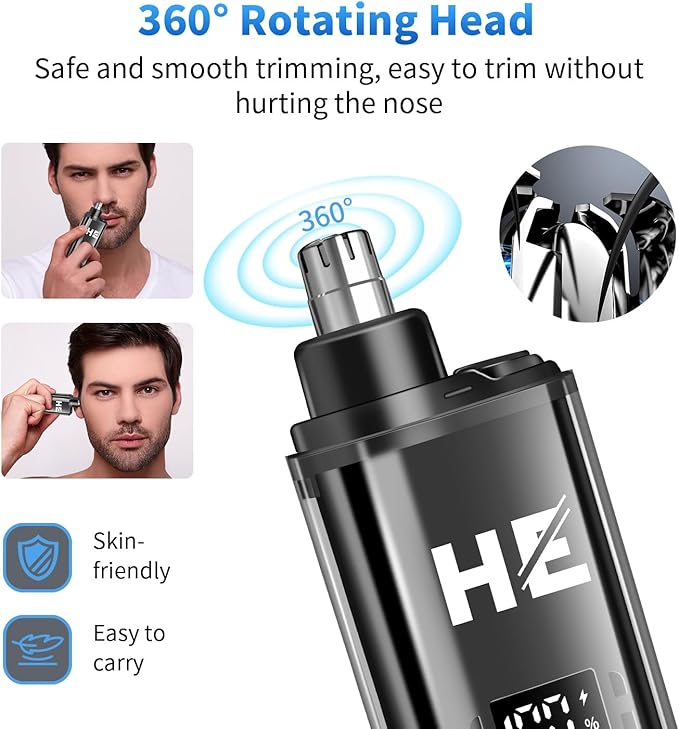 HIENA PRO Professional Cordless Hair Clippers for Men, T-Blade Beard Trimmer & Foil Shaver & Nose Hair Trimmer Set, Rechargeable Electric Barber Hair Cutting Grooming Kit
