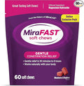 MiraFAST Soft Chews, from The Makers of MiraLAX, Gentle Constipation Relief, Fast Acting Laxative, Stimulant Free Saline Laxative, Magnesium Hydroxide, Blueberry & Raspberry Flavor, 60ct