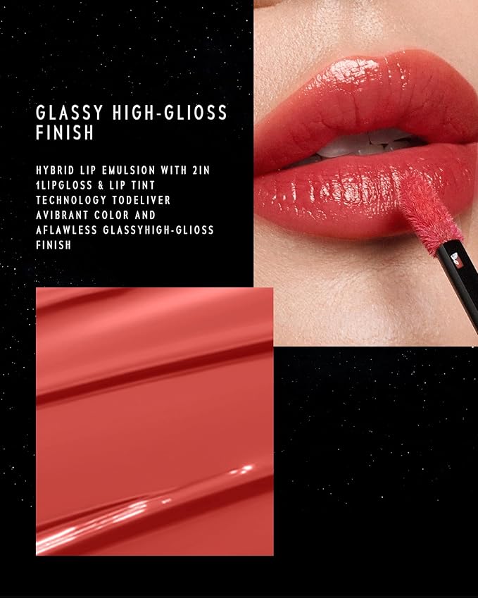 STELLAR DUST LIP STAIN-Long Lasting, Waterproof and Transferproof Lip Tint, Glossy Finish Lip Gloss, Lightweight Lipstick, High Coverage, Stocking Stuffers For Teen Girls (09 ENIGMA)