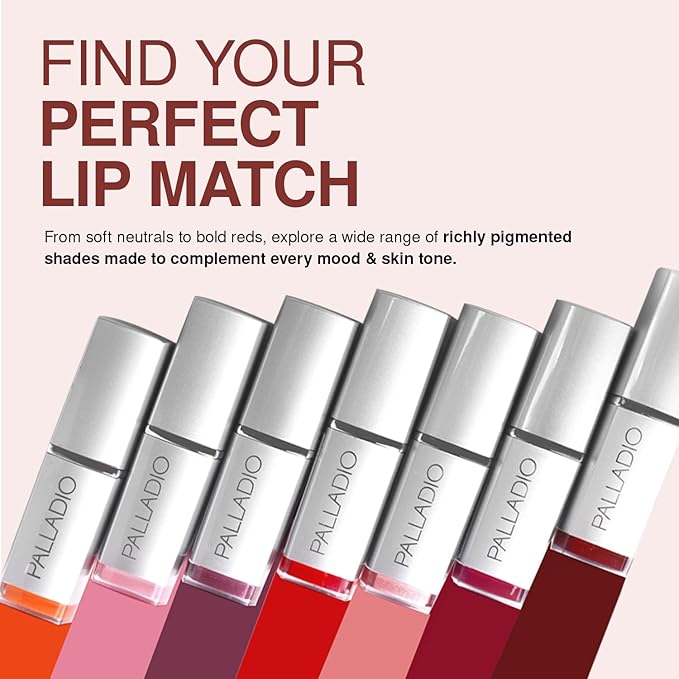 Palladio Herbal Lipstick, Rich Pigmented and Creamy, Infused with Aloe Vera, Chamomile & Ginseng, Prevents Lips from Drying, Combats Fine Lines, Long Lasting Lipstick, Rosebud