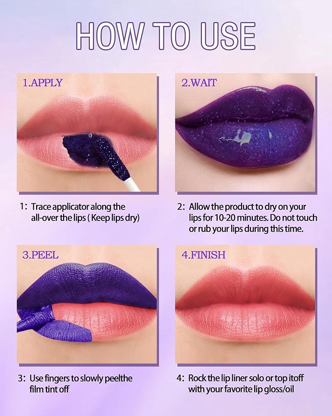 Lip Stain Peel Off, Waterproof Long Lasting Qiciy Tattoo Lip Gloss Color Peel Off Lips Tint Stain, Transfer-Proof Matte Tinted Lips Liner, High Pigmented Tattoo Lipstick Makeup for Women-05 Rose Pink