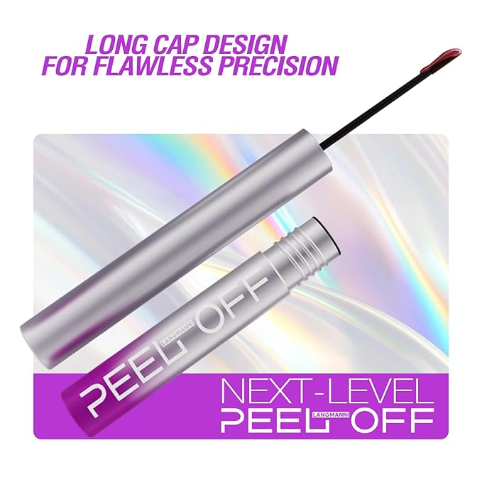 LANGMANNI 2Pcs Peel Off Lip Liner Set,Lip Stain Peel Off,Long-Lasting Waterproof & Smudge-Proof Matte Lip Liners With Ergonomic Handle & Precision Brush,Makeup Gift for Girls (#1+2)