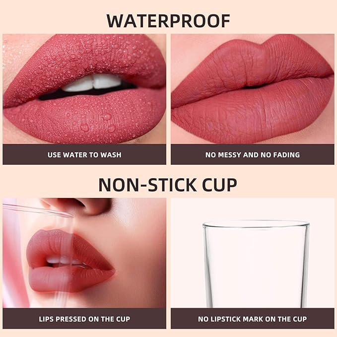 Pink Matte Liquid Lipstick – Super Stay, Highly Pigmented, Rich Lip Colors, Smudge-Proof, Waterproof, Transfer-Resistant (Fresh Petal)