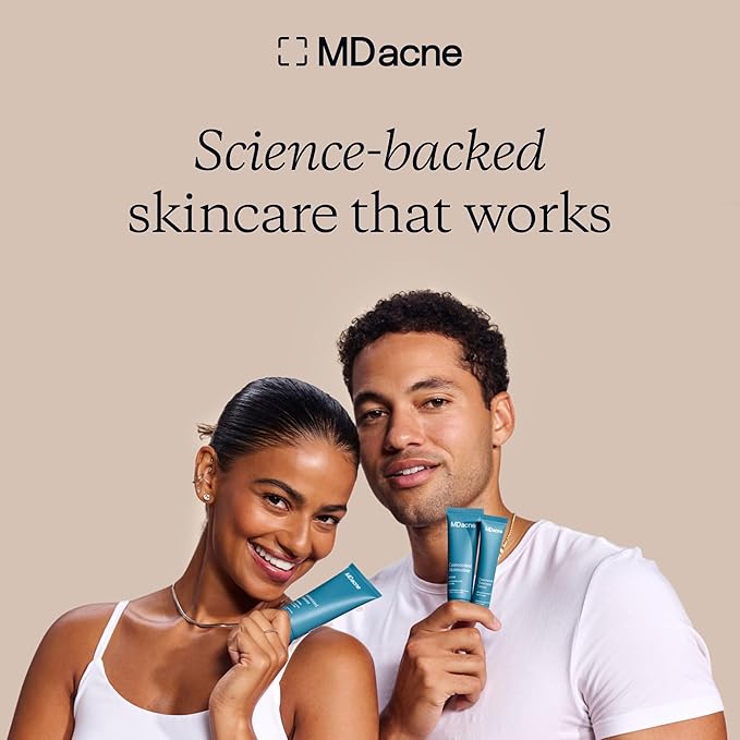 MDacne Salicylic Acid 2.0% - Acne Treatment Cream, Facial Exfoliant Unclog Pores, Prevents Blemishes, Blackheads, Wrinkles & Fine Lines, Reduce Irritation for Sensitive Acne-Prone Skin (1 Pack)