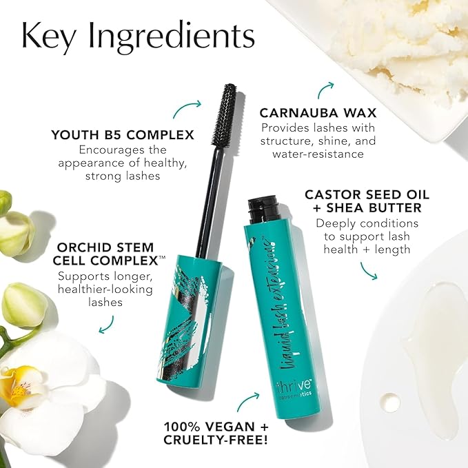 Thrive Causemetics Liquid Lash Extensions Mascara 3 Pack, Tubing Thrive Mascara Lengthening, Makeup Gift Set for Women, Volumizing & Curling, Smudge Proof, Vegan & Cruelty Free, Brynn (Rich Black)