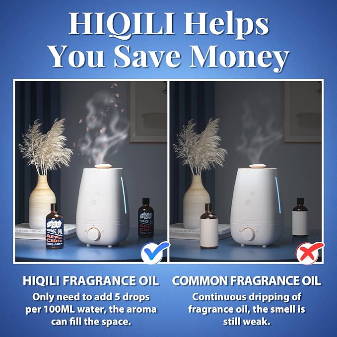 HIQILI Apple Cider Essential Oil 100ml - Pure Fragrance Oil for DIY Candle, Soap, Shampoo Making, Perfect for Aromatherapy, Home Diffuser, Laundry Freshener 3.38 Fl Oz