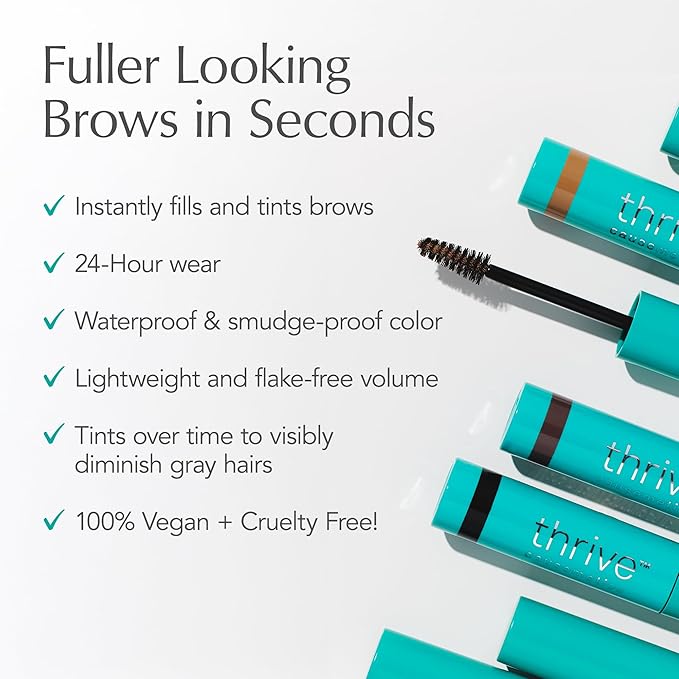 Thrive Causemetics Instant Brow Fix Semi-Permanent Eyebrow Gel, Waterproof Tinted Eye Brow Gel with Vitamin B5, Smudge-Proof, Vegan & Cruelty Free, Christina (Light Blonde)
