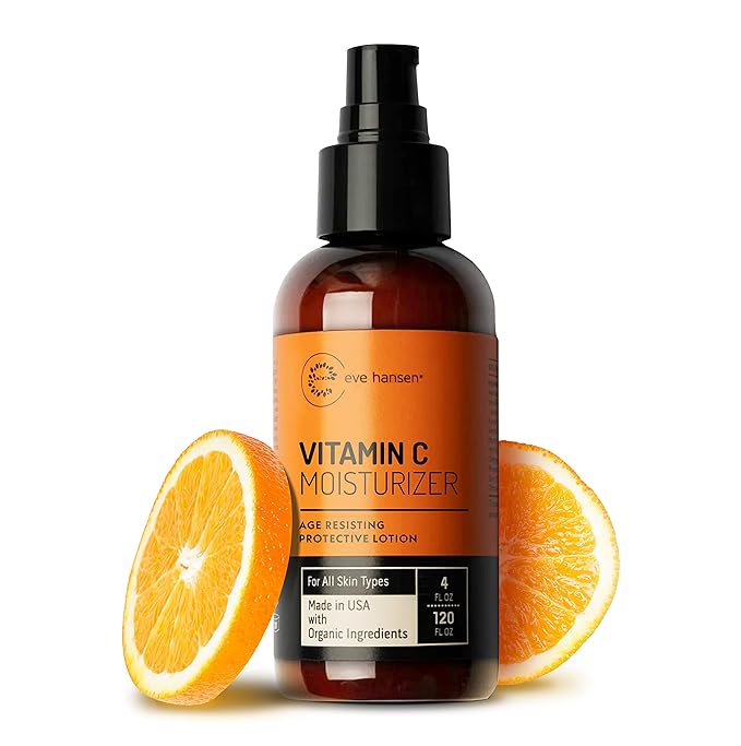Eve Hansen Vitamin C Face Moisturizer - Lightweight Hydrating Cream with Vitamin B, Green Tea, Jojoba Oil - Cruelty-Free & Natural Ingredients - 4 oz