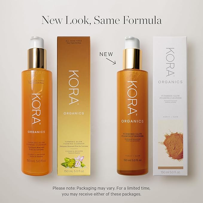 KORA Organics Turmeric Glow Foaming Cleanser, Cleanse & Nourish, Certified Organic, Cruelty Free, 5.07 oz - Face Cleanser