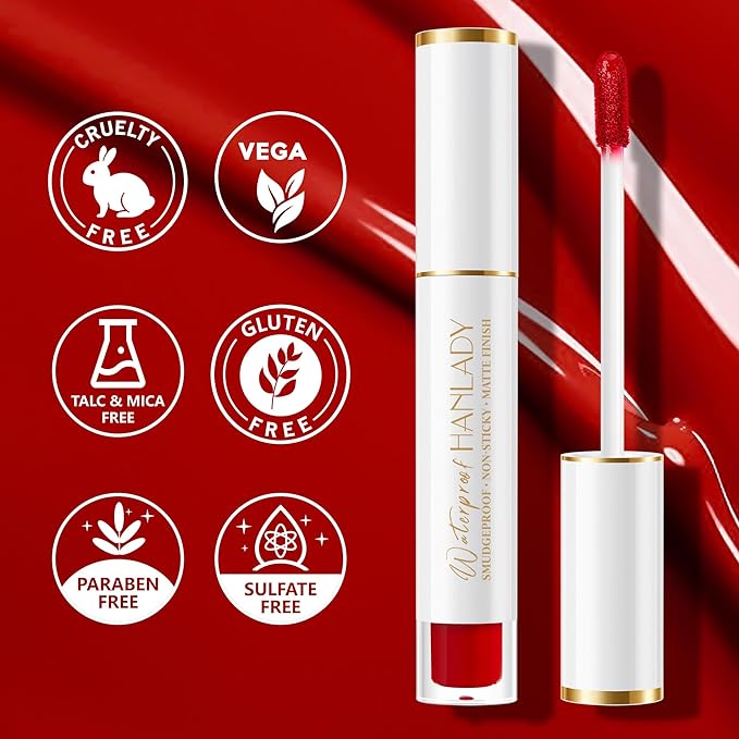 Red Lipstick Long Lasting Lipsticks for Women Pigmented Smudgeproof Transferproof Vegan Cruelty Free Lip Makeup (A48 Tea Time, 1 Pack)