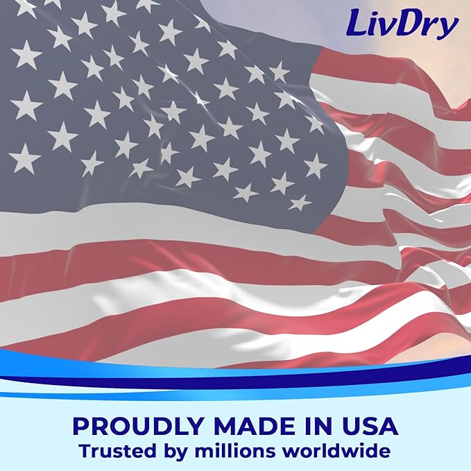 LivDry Adult XL Incontinence Underwear, Overnight Comfort Absorbency, Leak Protection, X-Large, 48-Pack