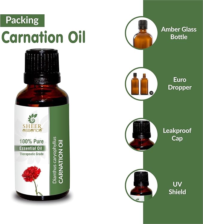 Carnation Oil -(Dianthus Caryophyllus)- Essential Oil 100% Pure Natural Undiluted Uncut Therapeutic Grade Oil 16.90 Fl.OZ