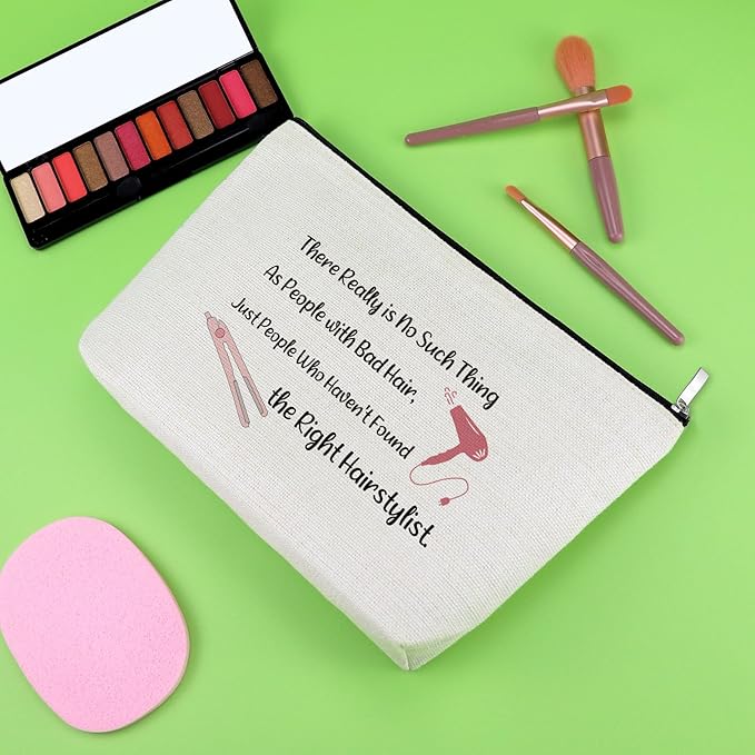 Hairdresser Appreciation Gifts for Hairstylist Makeup Bag Hair Stylist Thank You Gift for Women Hair Dresser Birthday Retirement Presents Cosmetology Graduation Presents for Cutter Cosmetic Pouch
