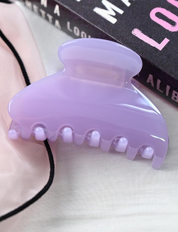 Handmade Celluloid Acetate French Design Barrettes Tortoise Shell Claws Hair Claw Luxury Fashion Accessories Hair Clip for Women (lavender)