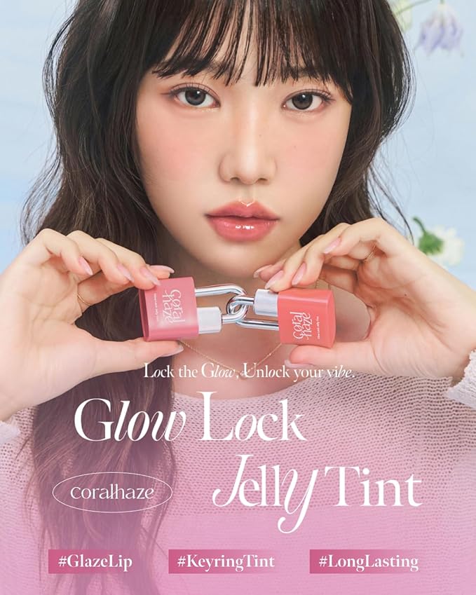 CORLAHAZE Glow Lock Jelly Tint 105 Harmony 4g, Hydrating Jelly Glow Lip Stain, High-Shine, Long-Lasting Color Moisturizing Lip Enhancer with Rosehip Oil, Collectible Lock-Shaped Design, Korean Makeup